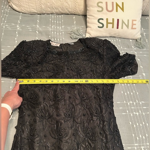 VTG Laurence Kazar black beaded dress - Picture 4 of 16